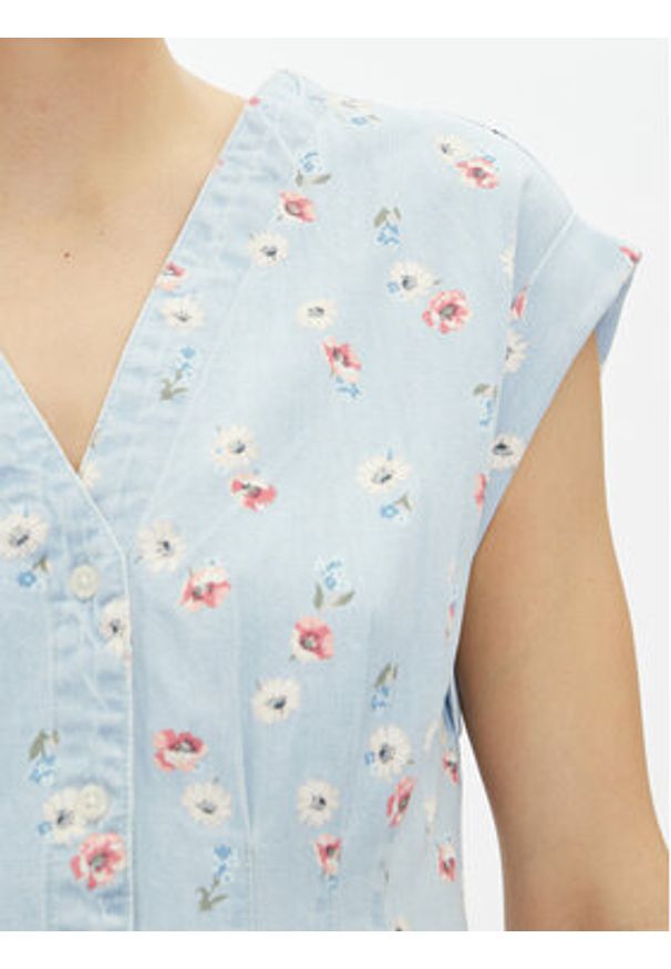 GAP - Gap Sukienka koszulowa 731352-00 Błękitny Regular Fit. Kolor: niebieski. Materiał: bawełna. Typ sukienki: koszulowe