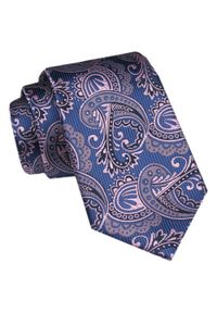 Modny Krawat Męski - Alties - Niebieski z Jasnofioletowymi Akcentami. Kolor: niebieski. Materiał: tkanina. Styl: elegancki, wizytowy #1