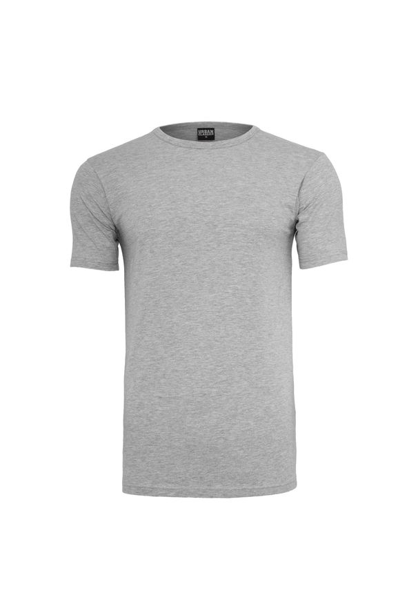 Urban Classics - T-shirt Męski Jeden Kolor Rozciągliwy Dopasowany Krój. Kolor: szary. Sport: turystyka piesza