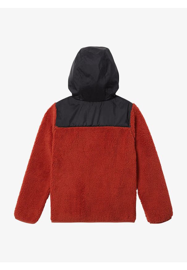 columbia - Kurtka polarowa chłopięca Columbia Boys Rugged Ridge Hooded Overlay. Kolor: czerwony. Materiał: polar