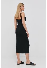 Birgitte Herskind sukienka kolor czarny midi prosta. Okazja: na co dzień. Kolor: czarny. Materiał: włókno, dzianina. Wzór: gładki. Typ sukienki: proste. Styl: casual. Długość: midi #3