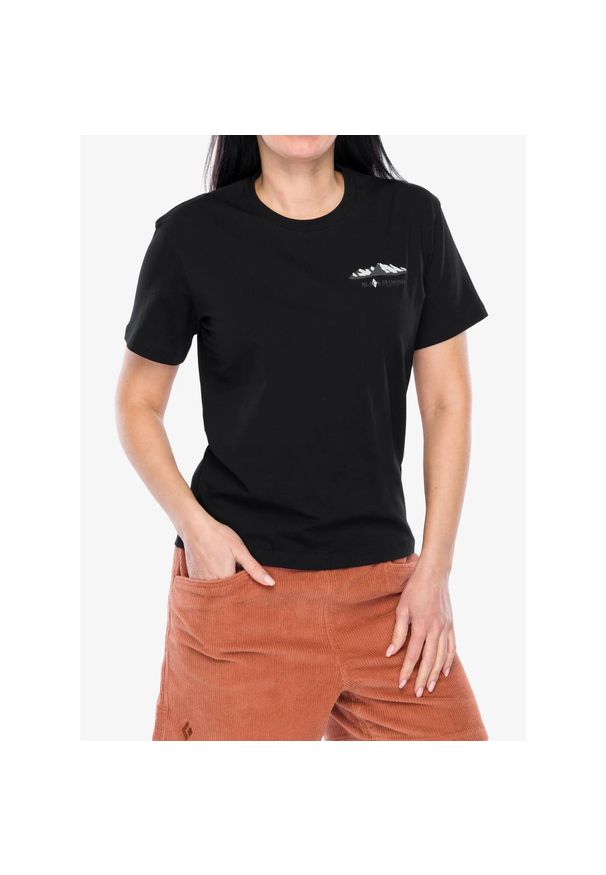 Koszulka bawełniana damska Black Diamond Mountainscape SS Tee. Kolor: czarny. Materiał: bawełna