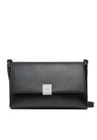 Calvin Klein Torebka Ck Plaque Medium Shoulder Bag K60K612783 Czarny. Kolor: czarny. Materiał: skórzane