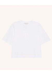JENESEQUA - Biały bawełniany T-shirt Rochelle. Kolor: biały. Materiał: bawełna. Wzór: haft, aplikacja. Styl: klasyczny