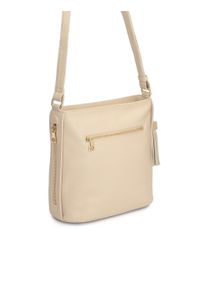 Kazar - Skórzana torebka listonoszka na pasku. Kolor: beżowy. Materiał: skórzane. Styl: casual, klasyczny #3