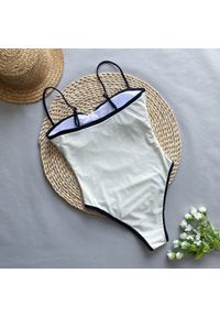 Intica - Strój kąpielowy jednoczęściowy z lamówką na plażę i basen Margitte. Kolor: beżowy. Materiał: materiał #4