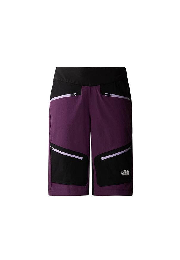 Spodenki The North Face Trailjammer 0A87J0WIQ1 - fioletowo-czarne. Kolor: fioletowy, wielokolorowy, czarny. Materiał: materiał, elastan, nylon