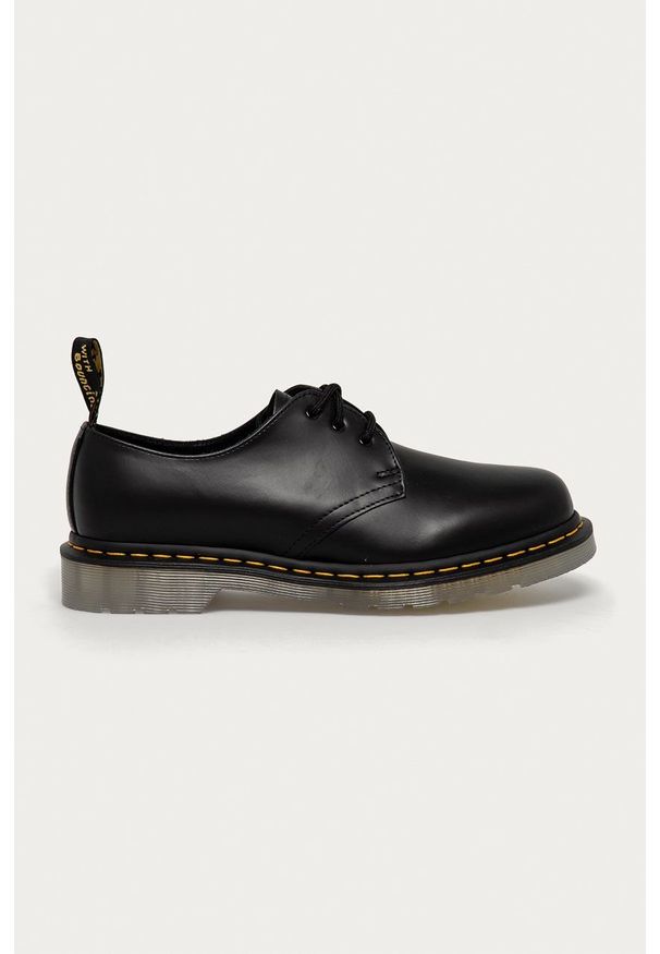 Dr. Martens Półbuty skórzane 1461 Iced kolor czarny na płaskim obcasie. Nosek buta: okrągły. Zapięcie: sznurówki. Kolor: czarny. Materiał: skóra. Obcas: na obcasie. Wysokość obcasa: niski