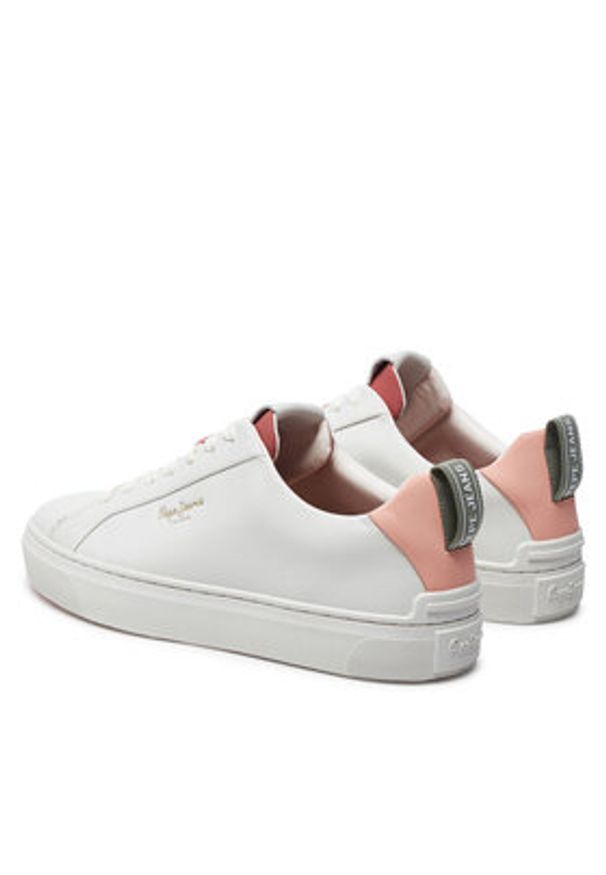 Pepe Jeans Sneakersy PLS00017 Biały. Kolor: biały. Materiał: skóra