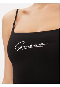 Guess Top Signature V4RP06 J1314 Czarny Regular Fit. Kolor: czarny. Materiał: bawełna