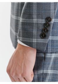 Pako Lorente - PAKO LORENTE – Szara marynarka garniturowa w kratę z wełną. Kolor: szary. Materiał: wełna. Styl: elegancki #5