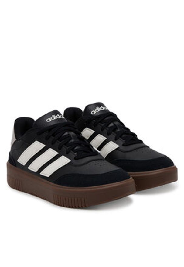 Adidas - adidas Sneakersy Courtblock JP9640 Czarny. Kolor: czarny. Materiał: skóra