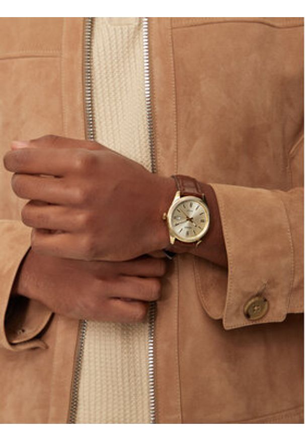 Casio Zegarek Timeless Collection MTP-1302PGL-9AVEF Brązowy. Kolor: brązowy