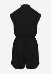 Born2be - Czarny Kombinezon z Nakładkowym Dekoltem i Gumką w Talii Nansaliah. Kolor: czarny #3