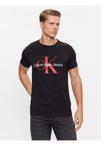 Calvin Klein Jeans T-Shirt J30J320935 Czarny Slim Fit. Kolor: czarny. Materiał: bawełna