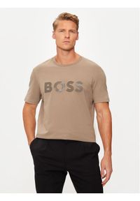 BOSS T-Shirt Mirror 2 50525087 Beżowy Regular Fit. Kolor: beżowy. Materiał: bawełna