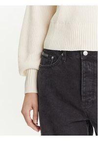 Calvin Klein Jeans Golf LV047D349G Écru Loose Fit. Typ kołnierza: golf. Materiał: bawełna #4