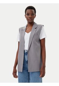 only - ONLY Kamizelka Marine 15338353 Szary Straight Fit. Kolor: szary. Materiał: syntetyk. Styl: marine