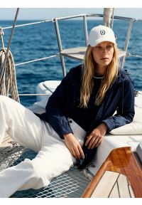 Big-Star - Koszulka damska z kontrastowym wykoŅczeniem granatowa Lemoure 403. Kolor: niebieski. Materiał: dzianina. Wzór: haft, ze splotem. Styl: elegancki, klasyczny, sportowy #4