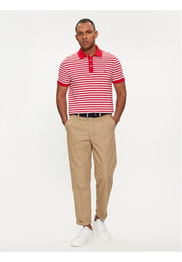 TOMMY HILFIGER - Tommy Hilfiger Polo 1985 MW0MW17771 Czerwony Slim Fit. Typ kołnierza: polo. Kolor: czerwony. Materiał: bawełna