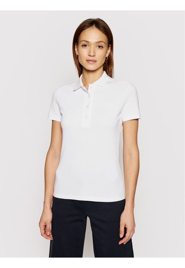 Lacoste Polo PF5462 Biały Slim Fit. Typ kołnierza: polo. Kolor: biały. Materiał: bawełna