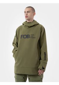 4f - Bluza snowboardowa z softshellu membrana 5000 męska. Kolor: oliwkowy, wielokolorowy, brązowy. Materiał: materiał, softshell. Długość rękawa: raglanowy rękaw. Długość: długie. Sezon: zima. Sport: snowboard #1