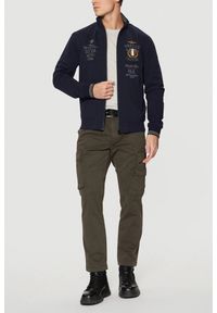 Aeronautica Militare - AERONAUTICA MILITARE Granatowa bluza męska Color-block, Rozmiar XXL. Kolor: niebieski. Wzór: nadruk