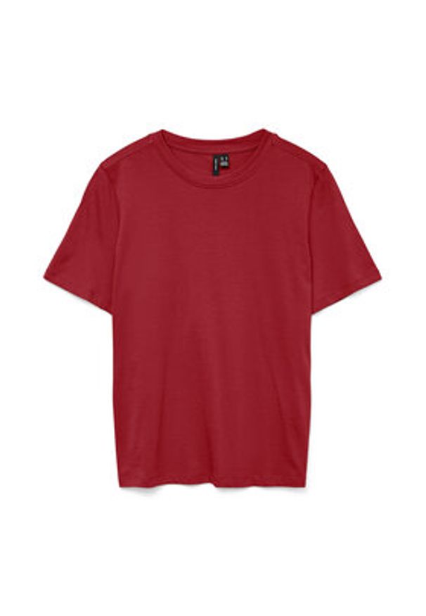 Vero Moda T-Shirt Paulina 10316991 Czerwony Regular Fit. Kolor: czerwony. Materiał: bawełna