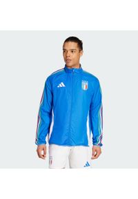 Adidas - Bluza Italy Anthem. Kolor: biały, niebieski, wielokolorowy. Materiał: materiał. Sport: piłka nożna #1
