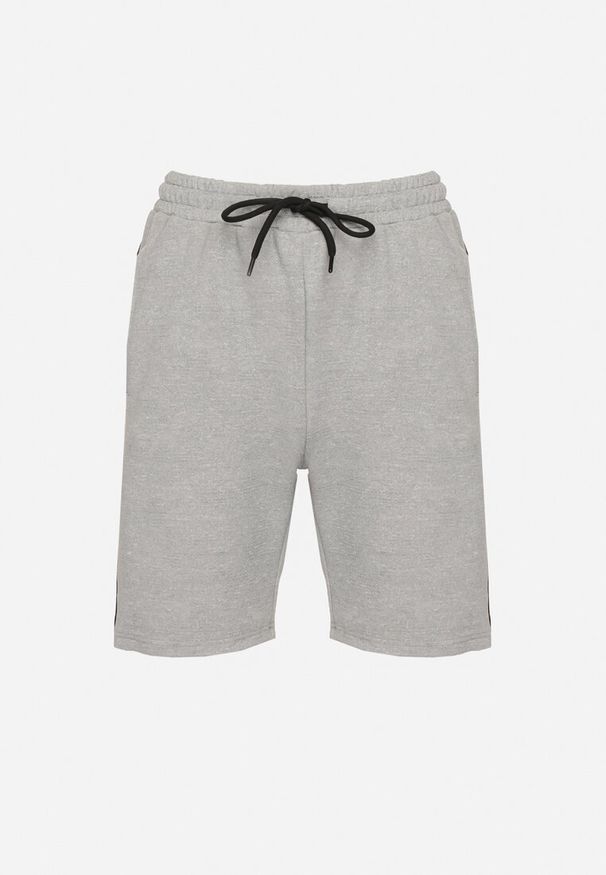 Born2be - Szare Szorty Dresowe z Wiązaniem Napirisa. Okazja: na co dzień. Kolor: szary. Materiał: dresówka. Wzór: aplikacja. Styl: casual