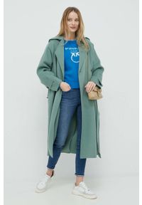 Pinko sweter wełniany damski kolor niebieski. Kolor: niebieski. Materiał: wełna #5