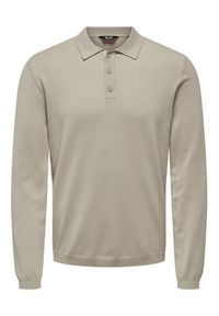 Only & Sons Polo 22021184 Beżowy Regular Fit. Typ kołnierza: polo. Kolor: beżowy. Materiał: wiskoza #7