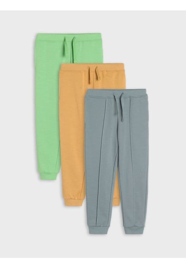 Sinsay - Spodnie dresowe jogger 3 pack - szary. Kolor: szary. Materiał: dresówka