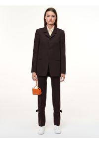 Kazar - Pomarańczowa torebka damska. Kolor: pomarańczowy. Wzór: gładki, aplikacja. Materiał: skórzane. Rozmiar: małe. Styl: casual, klasyczny #5