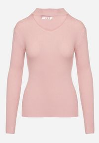 Born2be - Jasnoróżowy Sweter z Golfem z Ozdobnym Wycięciem Essine. Typ kołnierza: golf. Kolor: różowy. Materiał: materiał. Sezon: zima #7