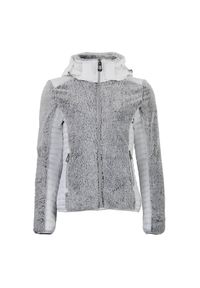 PEAK MOUNTAIN - Kurtka polarowa z kapturem, zapinana na zamek, dla kobiet Peak Mountain. Typ kołnierza: kaptur. Kolor: biały. Materiał: polar #1