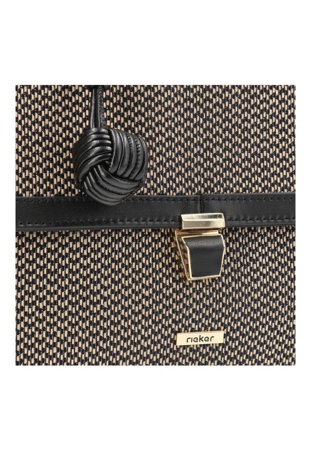 Multi Torebka Rieker Elegancki Kuferek Damski. Kolor: czarny. Materiał: skórzane. Styl: elegancki. Rodzaj torebki: na ramię