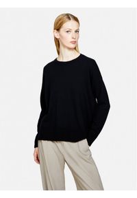 Sisley Sweter 1044M103K Czarny Boxy Fit. Kolor: czarny. Materiał: wełna