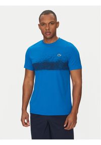 Lacoste T-Shirt TH8986 Niebieski Regular Fit. Kolor: niebieski. Materiał: syntetyk