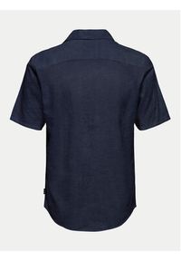 Only & Sons Koszula Caiden 22025116 Granatowy Slim Fit. Kolor: niebieski. Materiał: len, bawełna