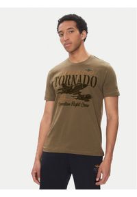 Aeronautica Militare T-Shirt 251TS2405J641 Khaki Regular Fit. Kolor: brązowy. Materiał: bawełna