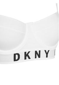 DKNY Biustonosz z fiszbiną DK4521 Biały. Kolor: biały. Materiał: bawełna
