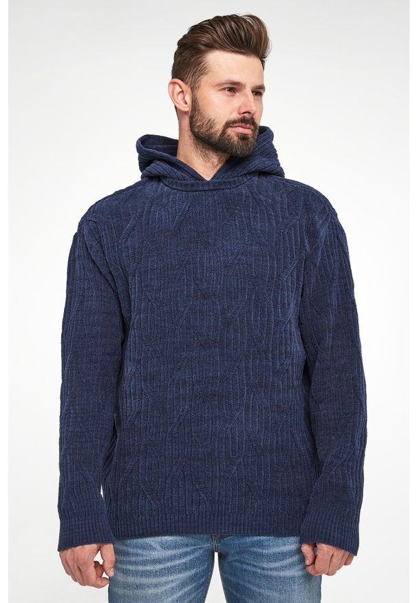 Emporio Armani - Sweter męski z kapturem EMPORIO ARMANI. Typ kołnierza: kaptur