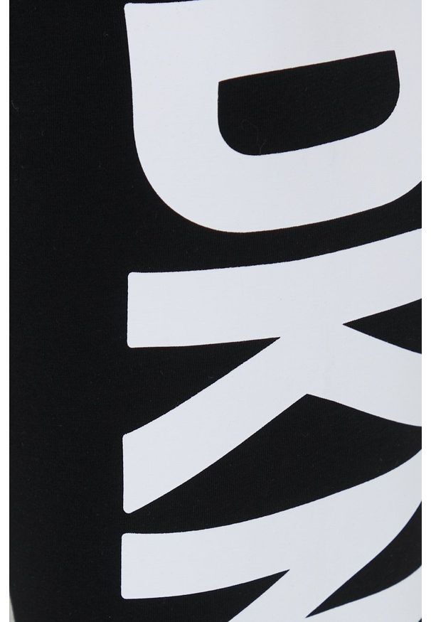 DKNY - Dkny legginsy damskie kolor czarny z nadrukiem. Stan: podwyższony. Kolor: czarny. Materiał: skóra, dzianina. Wzór: nadruk