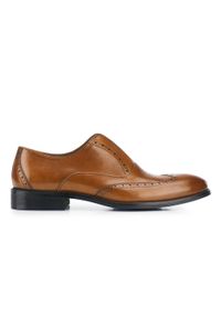 Wittchen - Męskie buty skórzane z elastyczną wstawką. Okazja: na co dzień. Zapięcie: bez zapięcia. Kolor: brązowy. Materiał: skóra. Wzór: aplikacja. Obcas: na obcasie. Styl: casual. Wysokość obcasa: niski #6