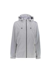 Kurtka przeciwdeszczowa damska z kapturem CMP. Typ kołnierza: kaptur. Kolor: szary. Sport: turystyka piesza #1