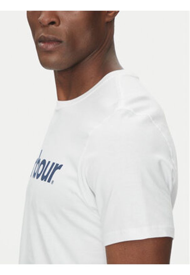 Barbour T-Shirt Logo MTS0531WH51 Biały Tailored Fit. Kolor: biały. Materiał: bawełna