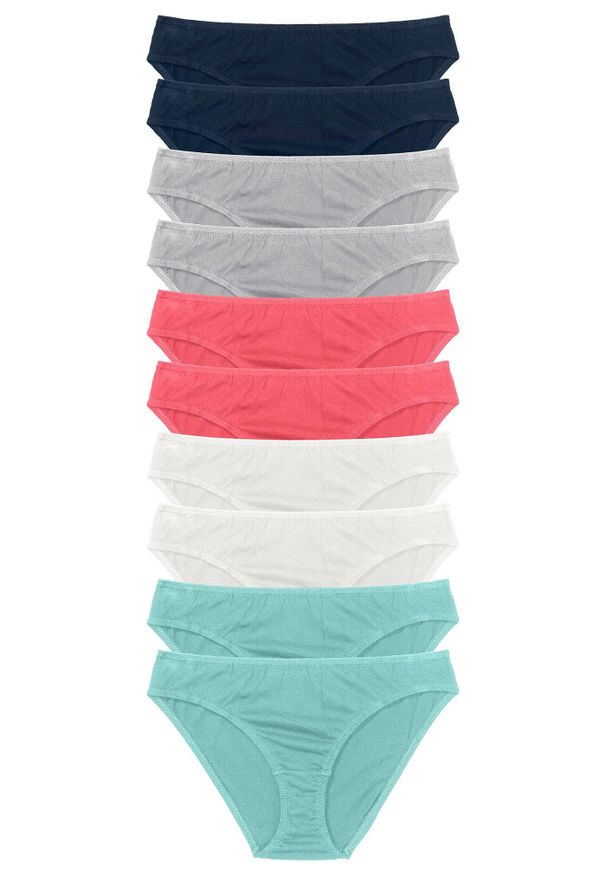 bonprix - Figi (10 par). Kolor: niebieski. Wzór: gładki