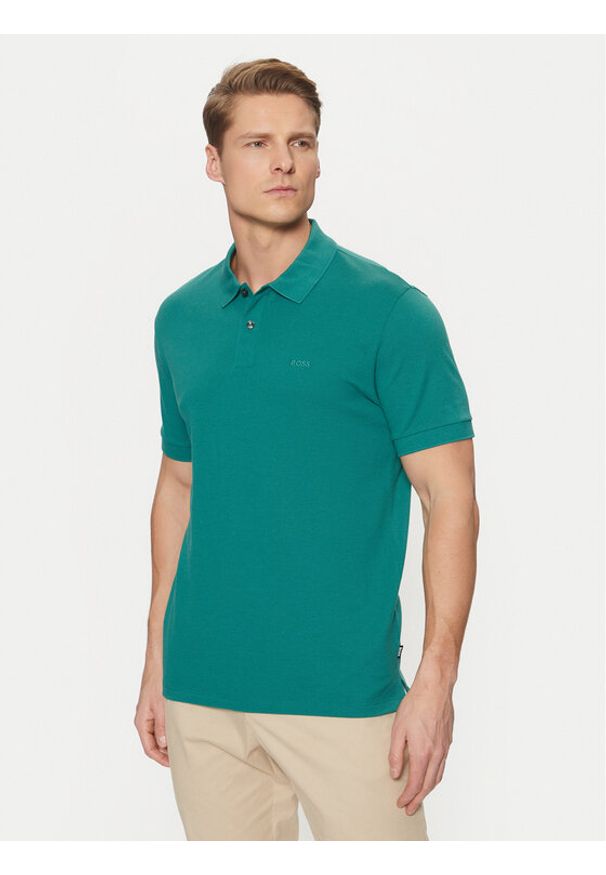 BOSS Polo Pallas 50468362 Zielony Regular Fit. Typ kołnierza: polo. Kolor: zielony. Materiał: bawełna