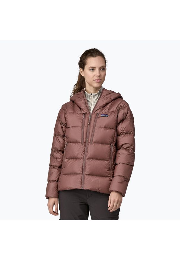 Kurtka puchowa damska Patagonia Fitz Roy Down Hoody. Kolor: brązowy. Materiał: puch